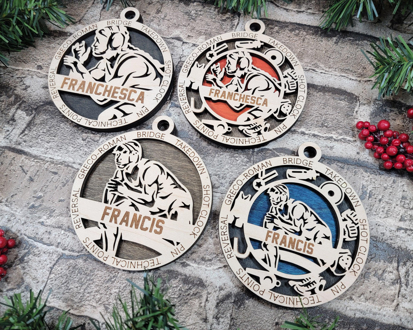 Wrestling Personalized Ornaments