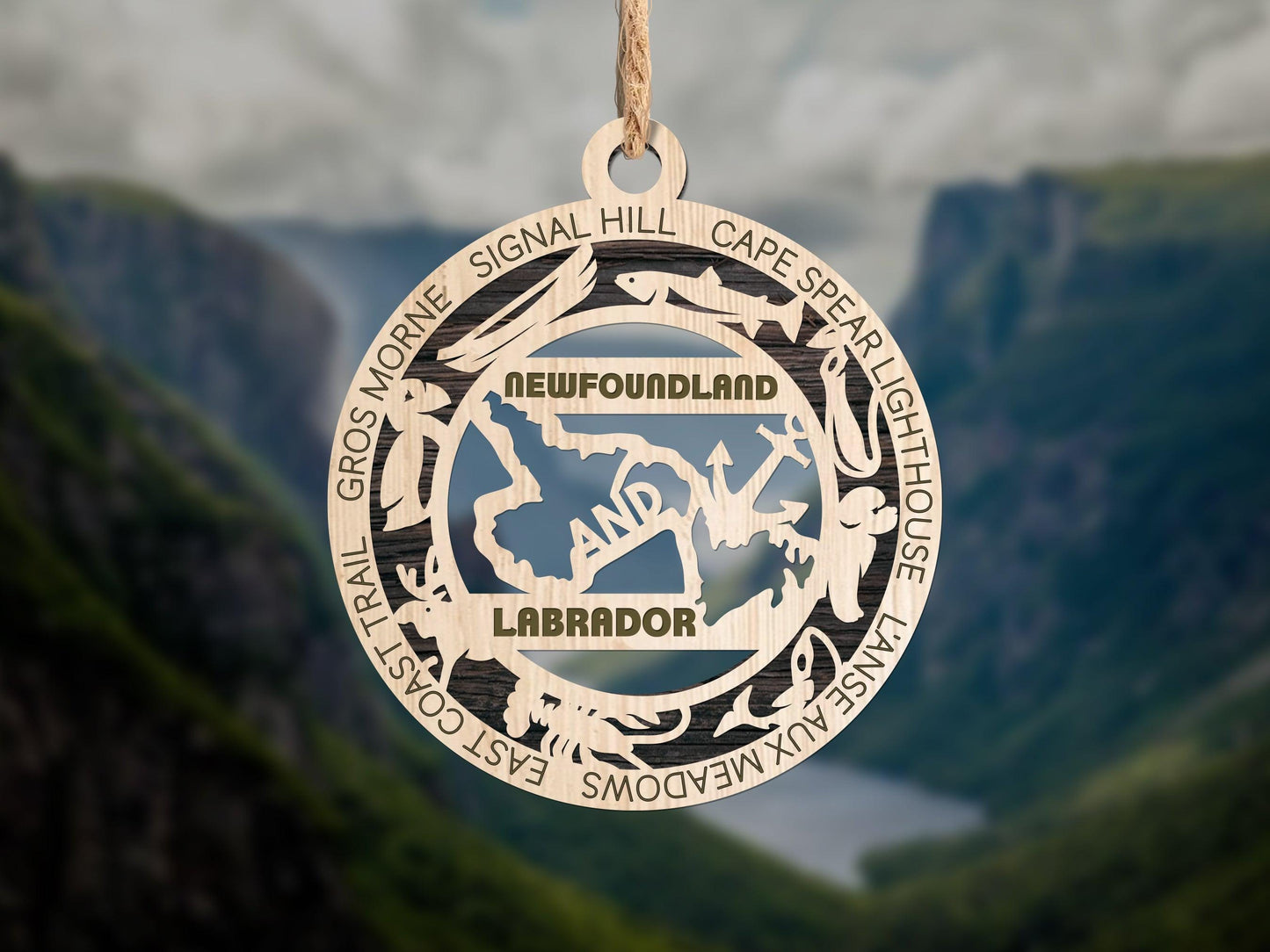 New Foundland and Labrador Province Travel Ornaments | Handcrafted | Wooden | Laser-Cut | Gift