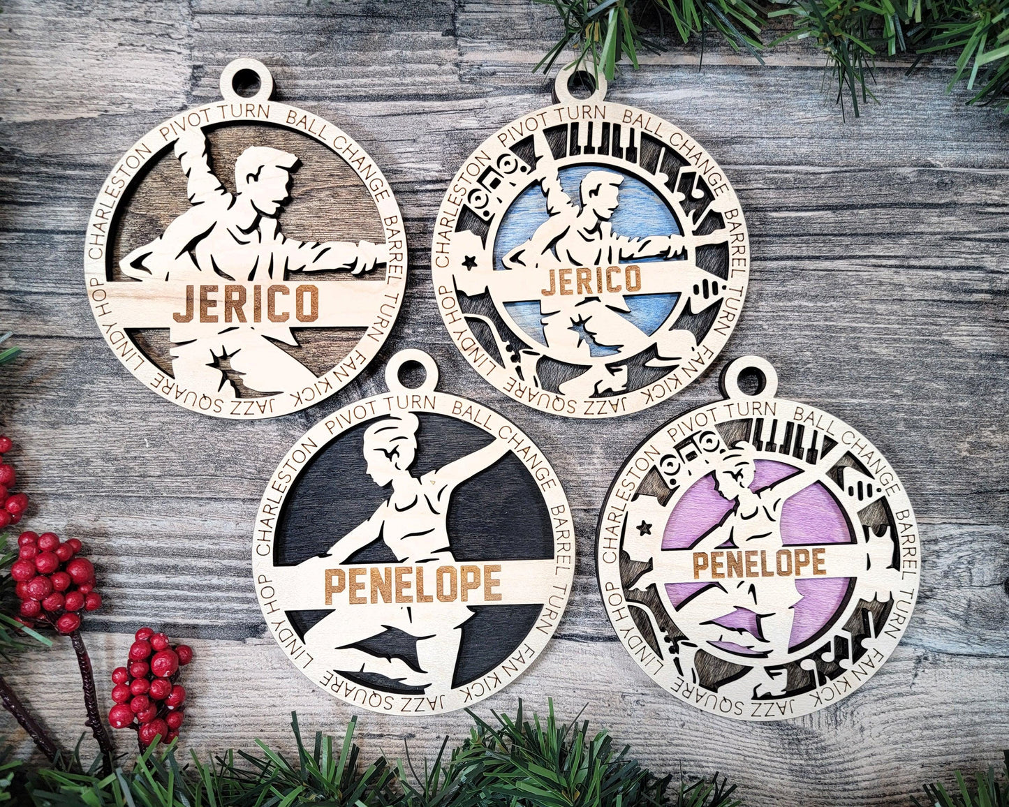 Jazz Dance Personalized Ornaments | Handcrafted | Wooden | Laser-Cut | Gift