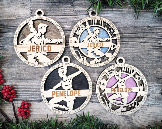 Jazz Dance Personalized Ornaments | Handcrafted | Wooden | Laser-Cut | Gift