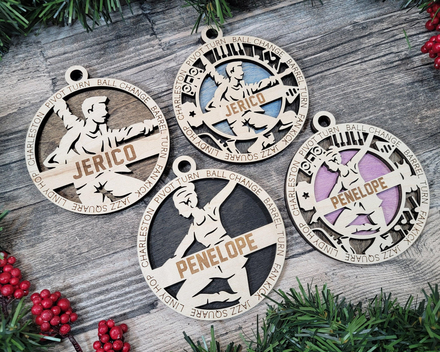 Jazz Dance Personalized Ornaments | Handcrafted | Wooden | Laser-Cut | Gift