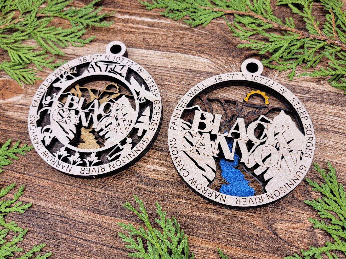 Black Canyon of the Gunnison National Park Ornaments | Handcrafted | Wooden | Laser-Cut | Gift