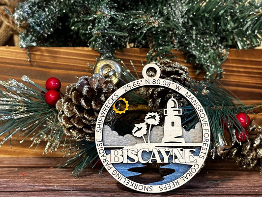 Biscayne National Park Ornaments | Handcrafted | Wooden | Laser-Cut | Gift