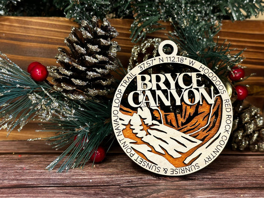 Bryce Canyon National Park Ornaments | Handcrafted | Wooden | Laser-Cut | Gift
