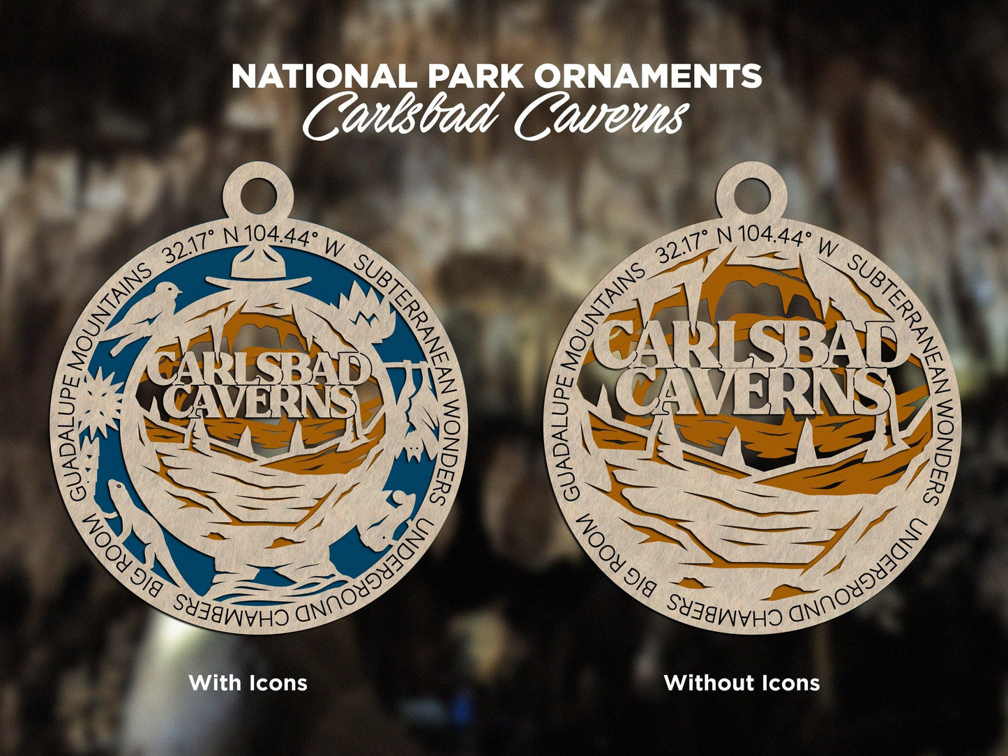 Carlsbad Caverns National Park Ornaments | Handcrafted | Wooden | Laser-Cut | Gift