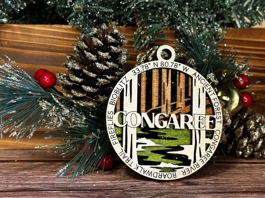 Congaree National Park Ornaments | Handcrafted | Wooden | Laser-Cut | Gift
