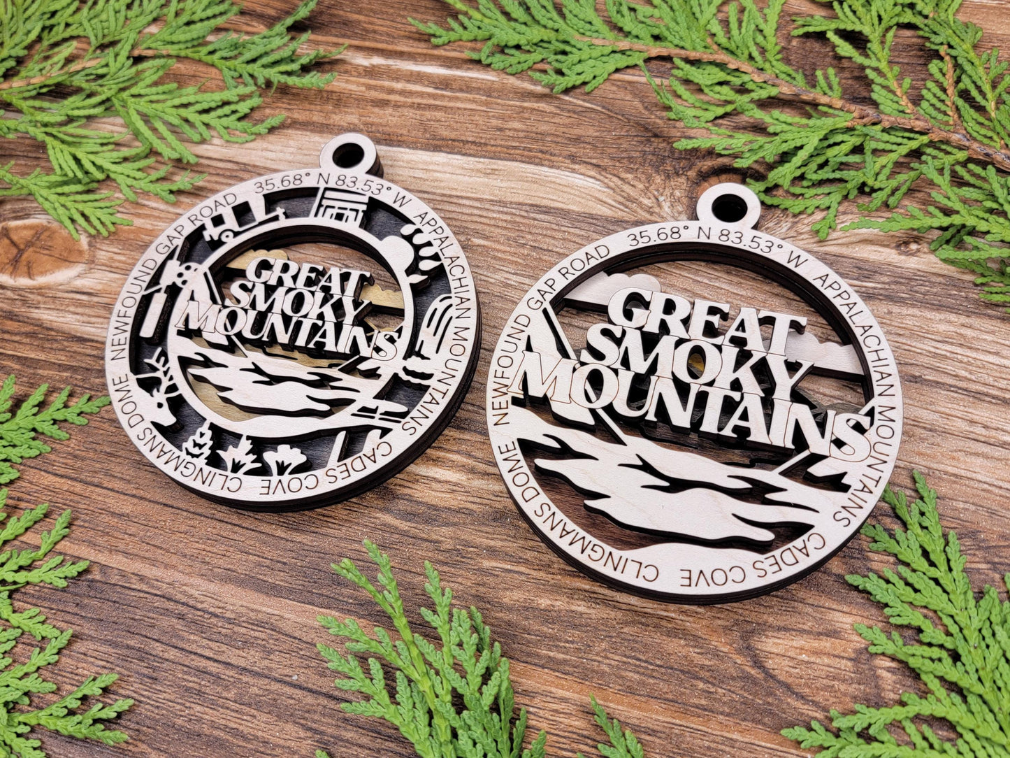 Great Smoky Mountains National Park Ornaments | Handcrafted | Wooden | Laser-Cut | Gift