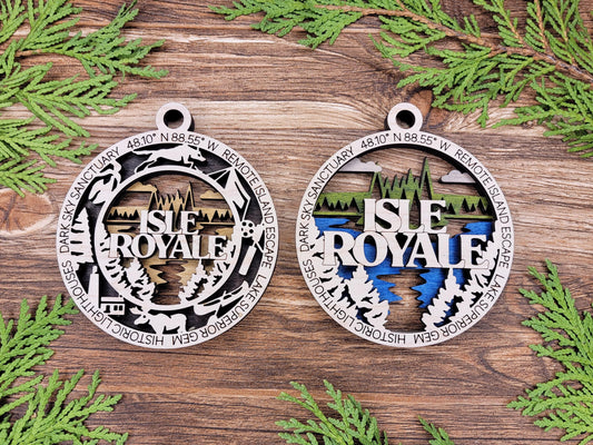 Isle Royale National Park Ornaments | Handcrafted | Wooden | Laser-Cut | Gift