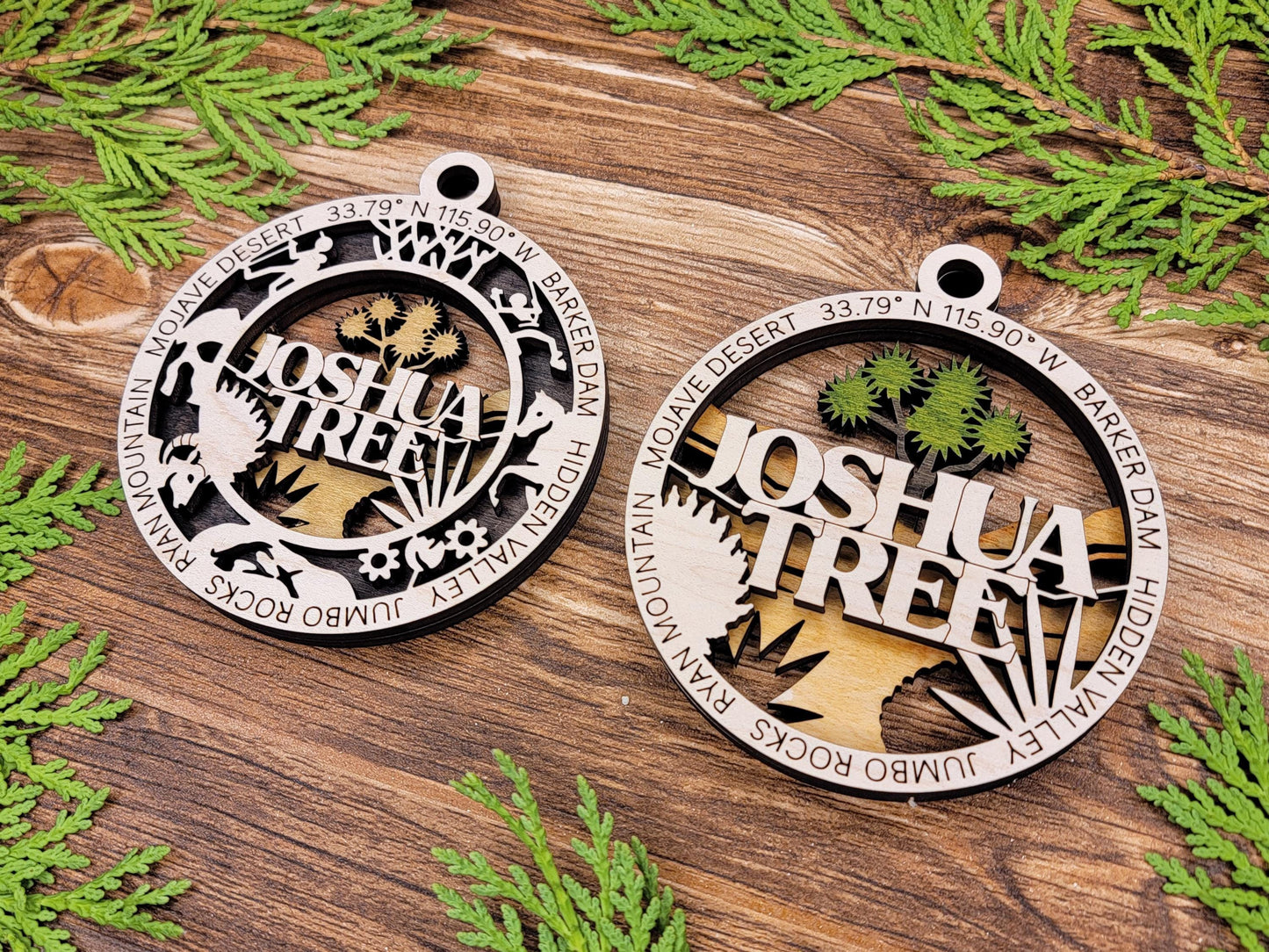 Joshua Tree National Park Ornaments | Handcrafted | Wooden | Laser-Cut | Gift