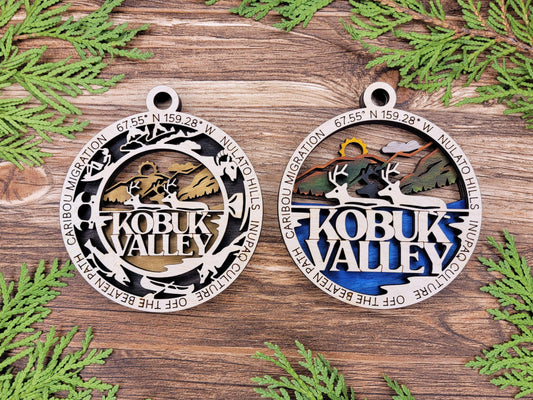 Kobuk Valley National Park Ornaments | Handcrafted | Wooden | Laser-Cut | Gift