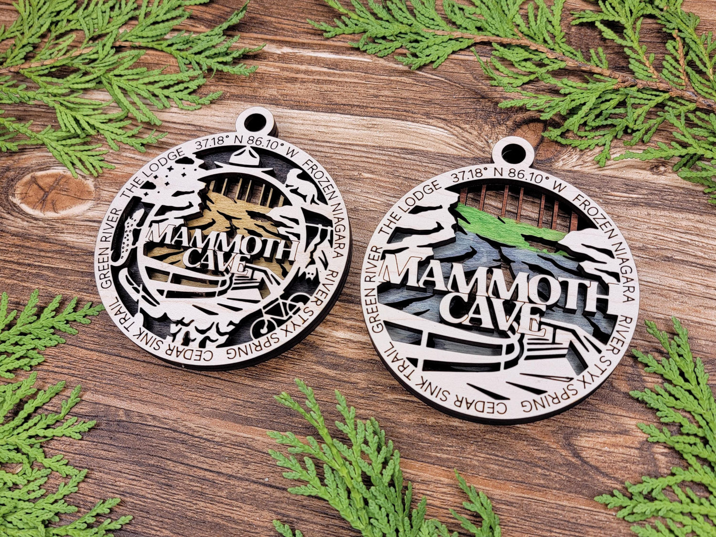 Mammoth Cave National Park Ornaments | Handcrafted | Wooden | Laser-Cut | Gift