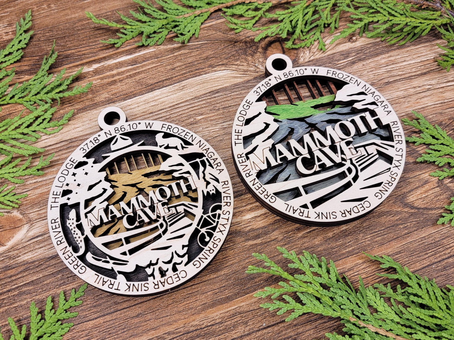 Mammoth Cave National Park Ornaments | Handcrafted | Wooden | Laser-Cut | Gift