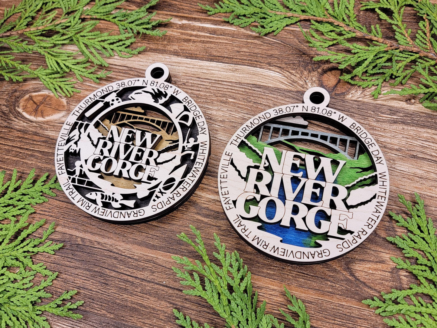 New River Gorge National Park Ornaments | Handcrafted | Wooden | Laser-Cut | Gift