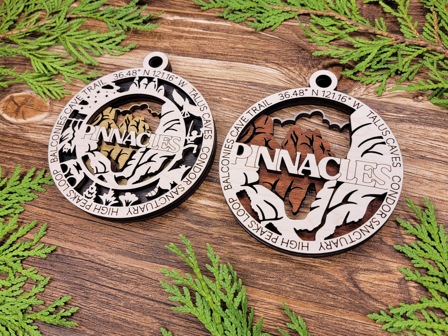 Pinnacles National Park Ornaments | Handcrafted | Wooden | Laser-Cut | Gift
