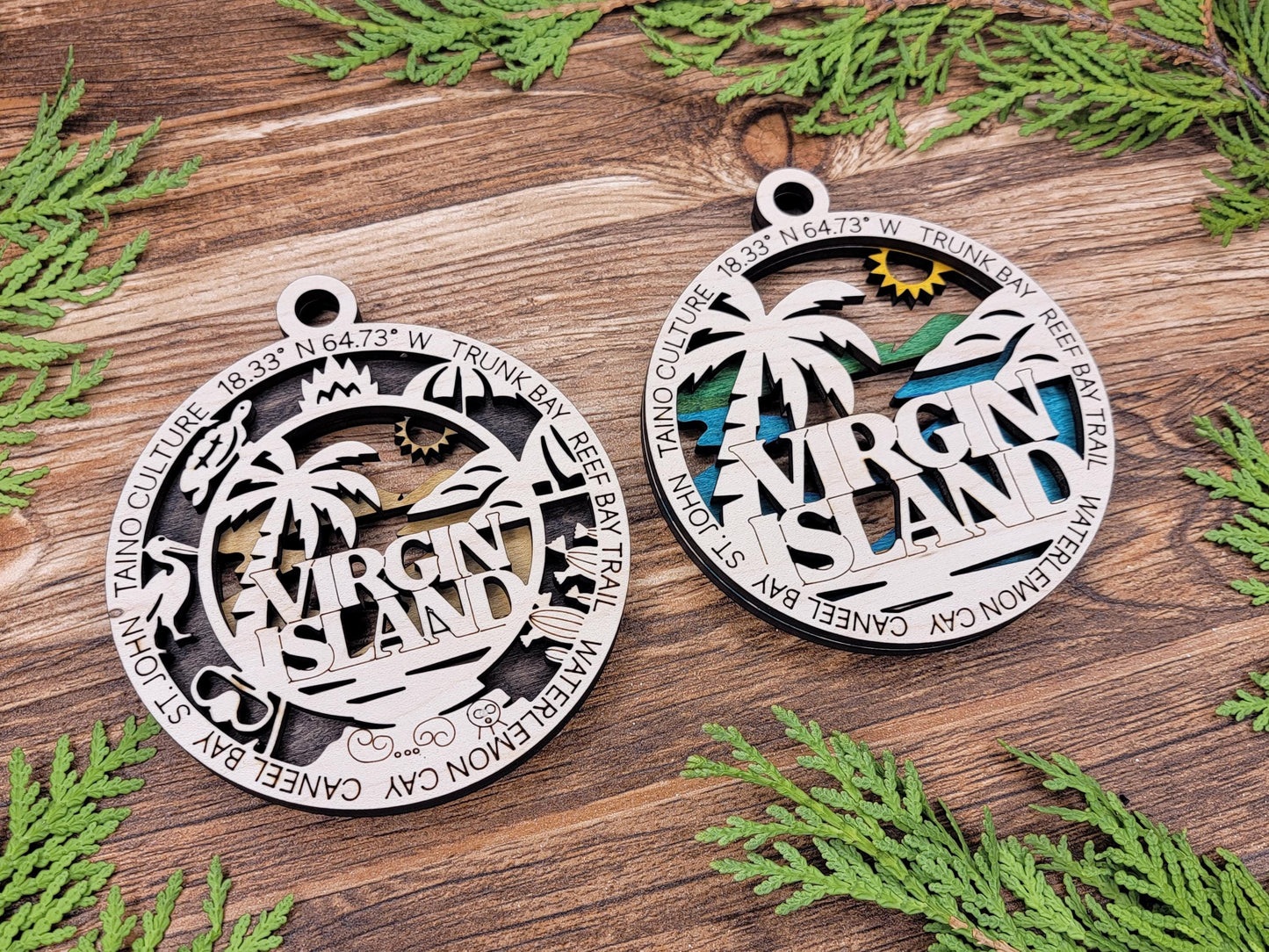 Virgin Islands National Park Ornaments | Handcrafted | Wooden | Laser-Cut | Gift
