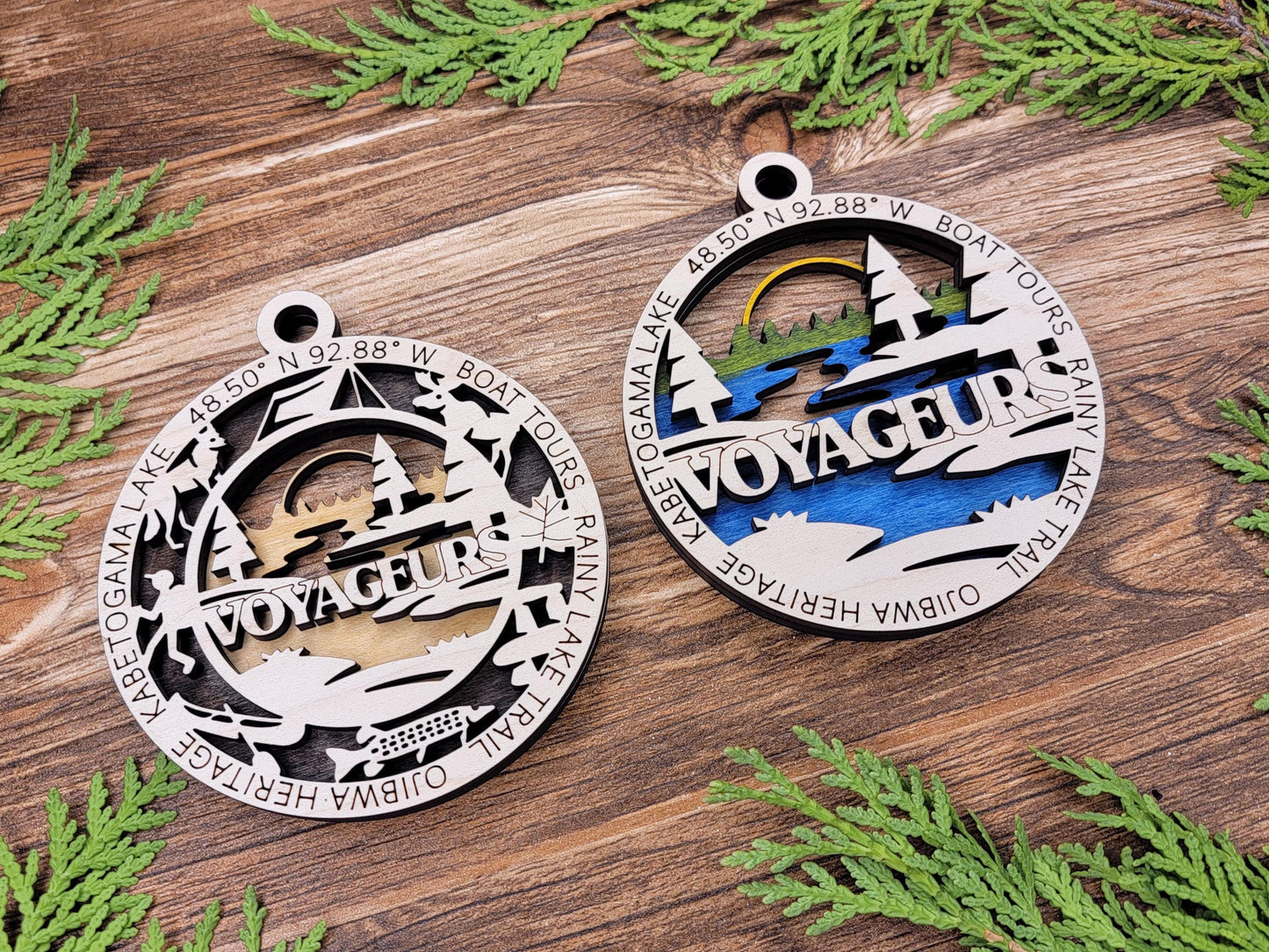 Voyageurs National Park Ornaments | Handcrafted | Wooden | Laser-Cut | Gift
