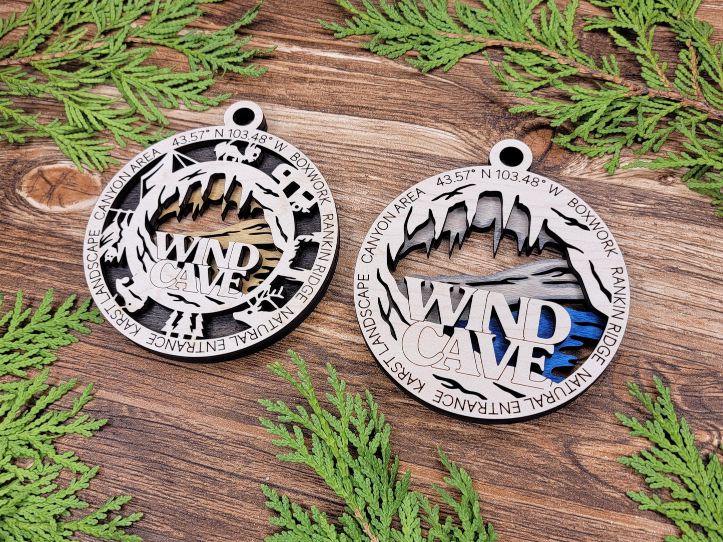 Wind Cave National Park Ornaments | Handcrafted | Wooden | Laser-Cut | Gift