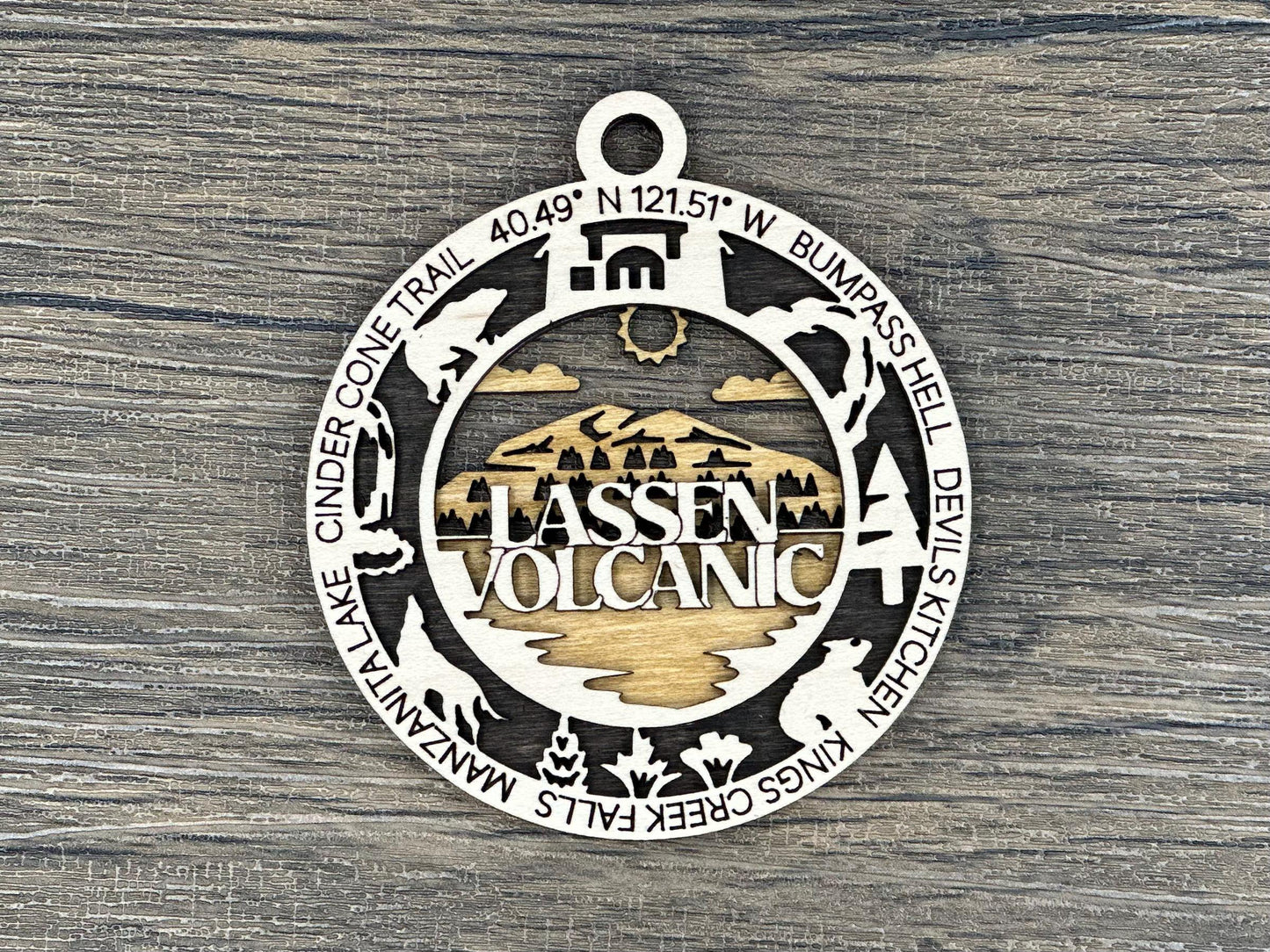 Lassen Volcanic National Park Ornaments | Handcrafted | Wooden | Laser-Cut | Gift