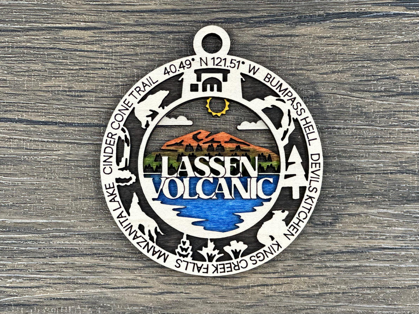 Lassen Volcanic National Park Ornaments | Handcrafted | Wooden | Laser-Cut | Gift
