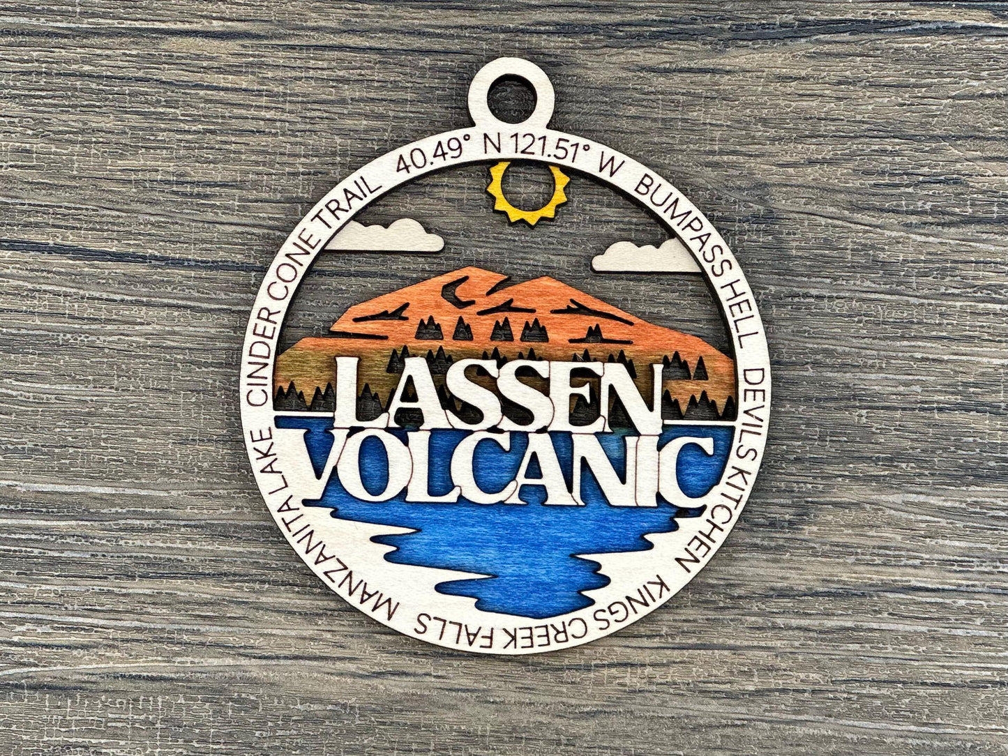 Lassen Volcanic National Park Ornaments | Handcrafted | Wooden | Laser-Cut | Gift