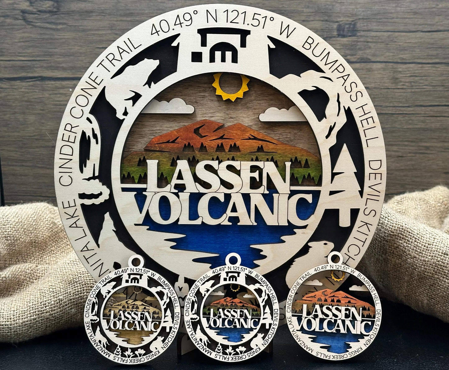 Lassen Volcanic National Park Ornaments | Handcrafted | Wooden | Laser-Cut | Gift